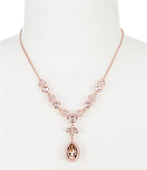 givenchy rose gold and swarovski crystal pendant necklace|givenchy padlock necklace.